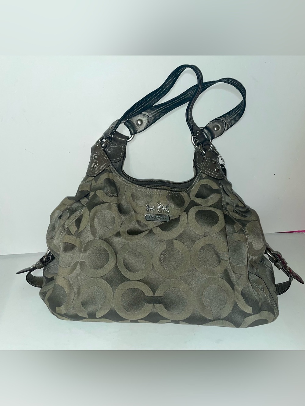 Coach Madison Maggie Op Art Signature Shoulder Bag